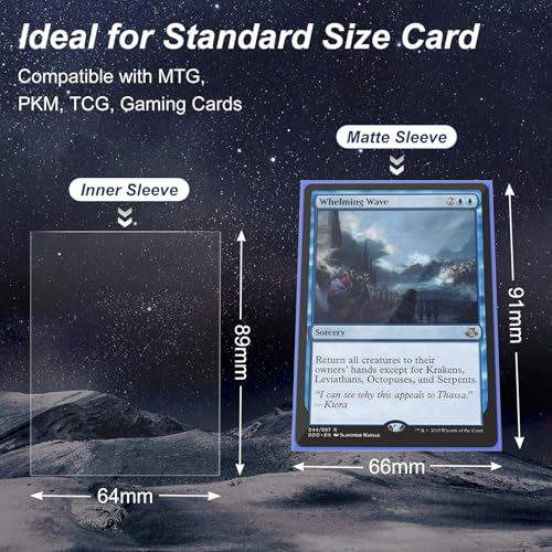 400 Pack Card Sleeves, 200 Matte Blue Trading Card Sleeve and 200 Perfect Fit Sleeves Ideal for Double-Sleeving, Compatible with MTG, TCG - color: Blue, size: 400 Pack