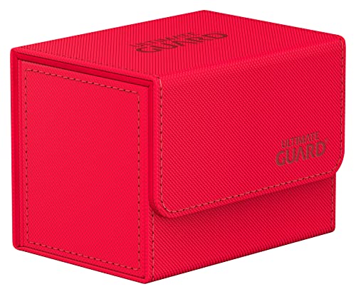 Ultimate Guard Sidewinder 80+, Deck Box for 80 Double-Sleeved TCG Cards, Red, Magnetic Closure & Microfiber Inner Lining for Secure Storage - color: Red, size: 80+