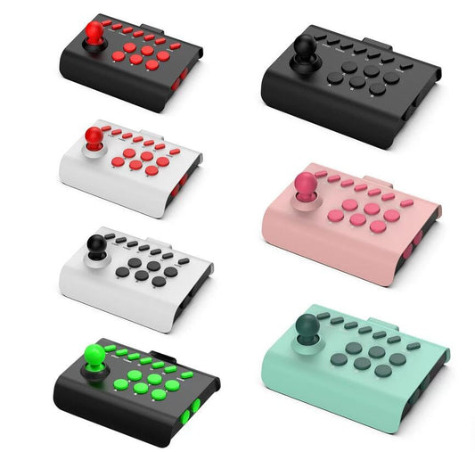 Melody Sophia Wireless Arcade Fight Stick Joystick for PS4 PS3 Switch PC Mini Retro Game Joystick Fighting Controller (Black Red) - color: Black Red