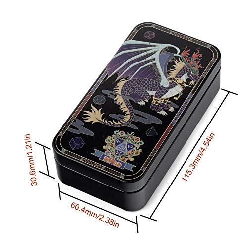 DNDND Metal Case With Foam for Dungeons and Dragons D&D Dice Storage - color: black 14mm