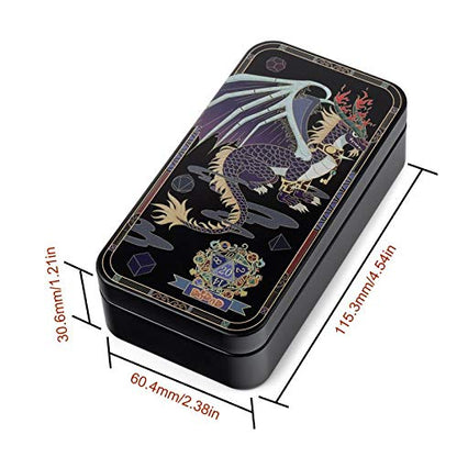 DNDND Metal Case With Foam for Dungeons and Dragons D&D Dice Storage - color: black 14mm