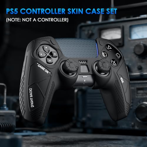 Anti-Slip Silicone Protective Skin for PS5 Controller, Soft Rubber Grip Cover Case for PlayStation 5 DualSense Wireless Controller with 4 Thumb Grip Caps & 4 Touchpad Stickers