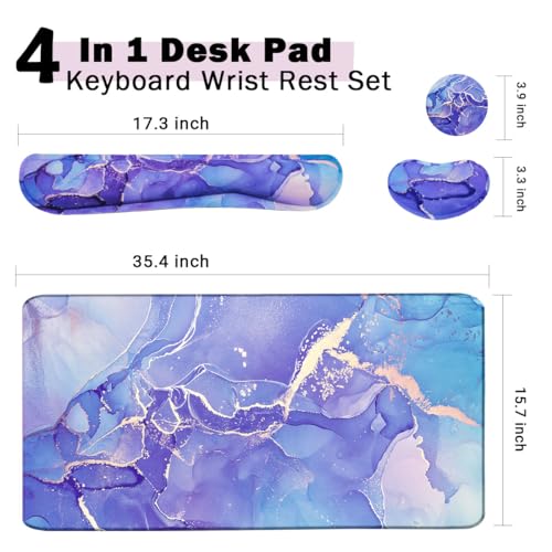 4-in-1 Large Mouse Pad, Keyboard Wrist Rest Pad & Wrist Support Mousepad Set, Extended Desk Pad Waterproof Desk Mat for Home Office Study Game - color: xin
