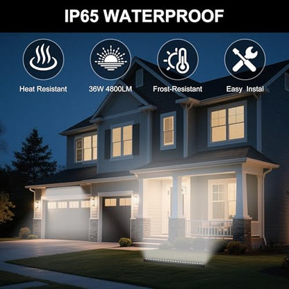 Outdoor LED Wall Washer Light Bar – 40 Inch, 3000K Warm White Waterproof Heavy-Duty Strip Light (IP65), 6.5ft Plug-&-Play - color: 3000K Warm White