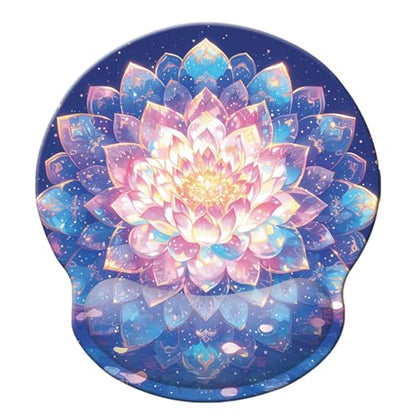 Ergonomic Memory Foam Wrist Support Mouse Pad Comfortable Padded Wrist Mousepads 9in X10in Pain Relief Desktop Mouse Mat (Beautiful Mandala Foam) - color: Beautiful Mandala Foam