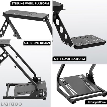 Dardoo Racing Steering Wheel Stand with Shifter Lever Fit for Logitech G27 G25 G29 G920, for Thrustmaster Gaming Racing Simulator Stand Foldable Without Wheel Shifter