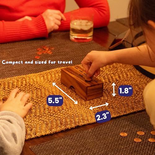 Creative Crafthouse Penny Drop Game – Travel Edition, Compact Dice Game for Family Fun, Made in USA - size: Travel