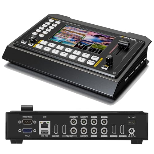 Shark S6 6CH HDMI/SDI Multi-Camera Video Mixer Switcher | 5" FHD Screen, Live Streaming Switcher, SDI/HDMI IN, USB/SD Card Record, Ethernet/USB Out, PTZ Camera Controll