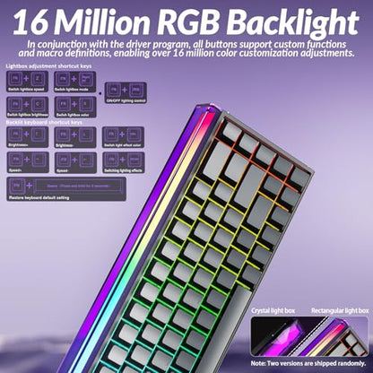 AULA Hero 68 HE Pro - Wired Gaming Keyboard with Hall Effect Magnetic Switch, CNC Aluminum Frame, 8KHz Polling Rate, RGB Box & Backlight, Side Printed Keycaps, 65% 68-key Compact Small Gamer Keyboards - color: Black-Pro Version