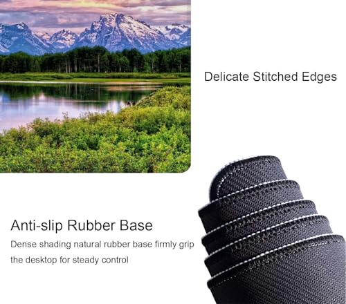Gaming Mouse Pad, Large Non-Slip Rubber Base Mousepad, Keyboard Mouse Mat, Desk Pad with Stitched Edges, 31.5x11.8inch, Grand Teton National Park - color: Grand Teton National Park
