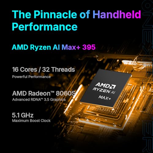 OneXFly Apex Portable Handheld Gaming PC with AMD Ryzen AI Max+ 395 CPU, AMD Radeon 8060S GPU,8-inch 120Hz Display, Air Cooling Portable Gaming Console, Windows 11,48GB LPDDR5X RAM+1TB PCIe 4.0 SSD - size: Ryzen AI Max+ 395 48GB+1TB