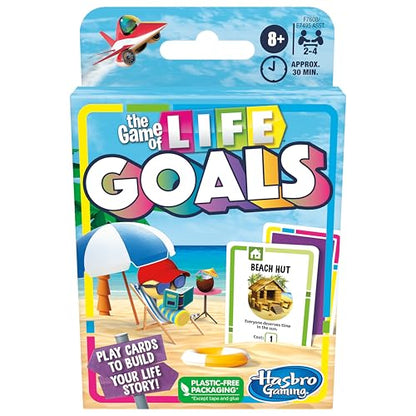 Hasbro Gaming The Game of Life Goals Card & Quick-Playing Family Game, 2-4 Players, Fun Summer Activities, Vacation Travel Essentials, Ages 8+
