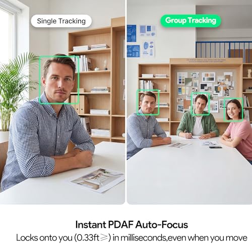 2K Webcam for PC Laptop,1080P@60FPS Streaming Camera with 1/2.8'' CMOS Sensor,PDAF Auto Focus,Dual Noise-Canceling Mics,Privacy Cover,Plug & Play for Gaming/Zoom/Skype/Teams/Live Streaming