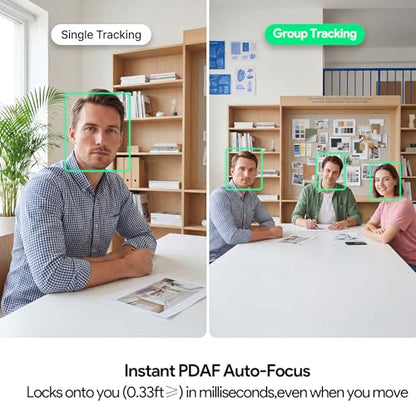 2K Webcam for PC Laptop,1080P@60FPS Streaming Camera with 1/2.8'' CMOS Sensor,PDAF Auto Focus,Dual Noise-Canceling Mics,Privacy Cover,Plug & Play for Gaming/Zoom/Skype/Teams/Live Streaming