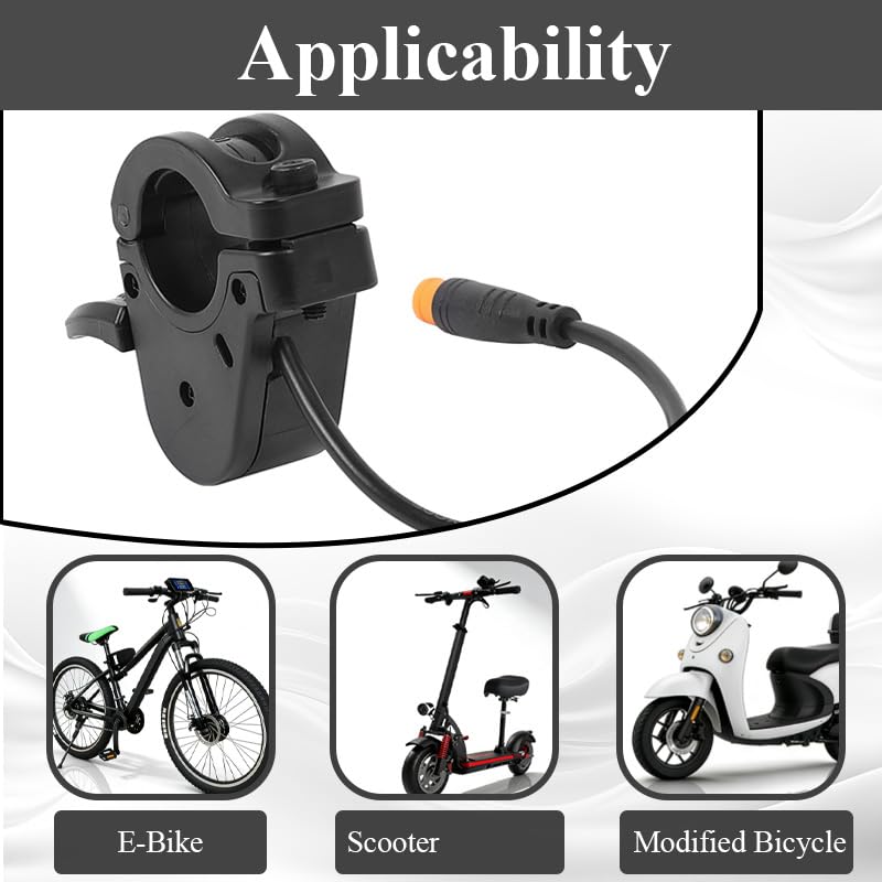 E-Bike Thumb Throttle 300X,Waterproof 3 Pin for 7/8" Handlebars | Ebike Throttle 3 Pin for 7/8inch 22mm Left and Right Handlebars for 12V/24V/36V/48V/52V/60V/72V Electric Bikes & Scooters