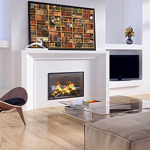 Cats Library Jigsaw Puzzle, 1000+ Piece Funny Kitten Bookshelf Puzzles, Challenging Animal Pet Lover Gifts for Friends & Family Activity Game Nights - color: Kitten Library