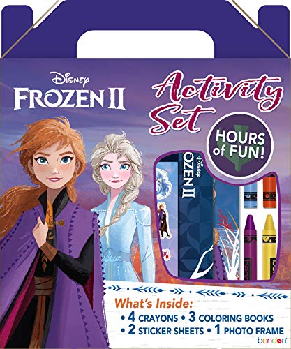 Disney Frozen 2 Anna and Elsa Coloring and Activity Carry Set with Sticker Sheets AS45853 Bendon, Multicolor