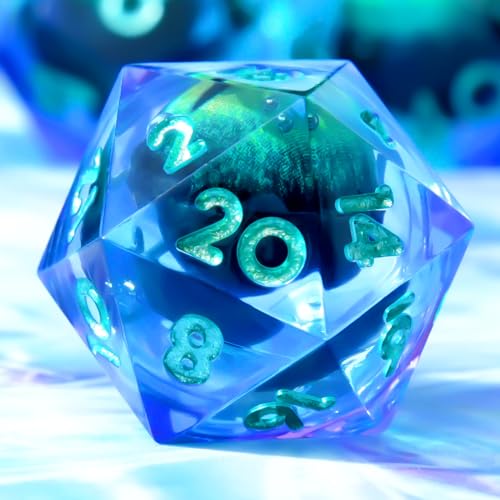 Beholder'S Eye D20 Dice Dragon Eye D&D 22MM Single with 20 Sided Resin Sharp Edge - color: D20-green Purple