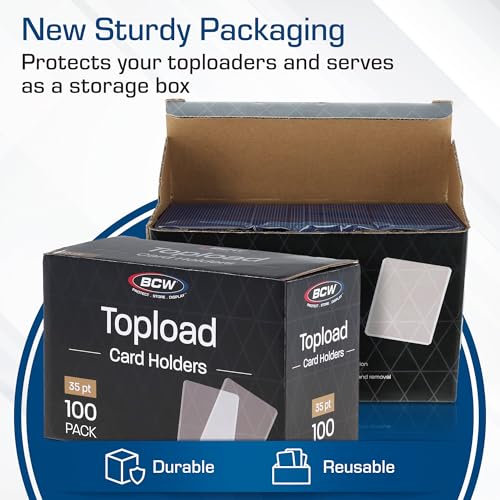 BCW 3x4 Standard Topload Card Holders | 1000 Pack | Top Loaders for Cards | Rigid Card Protector | Fits Standard Size Cards Up to 35pt - size: 1000 Pack