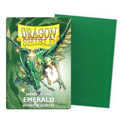Dragon Shield | Japanese Size Card Matte Sleeves | 60 CT - Smooth & Tough Premium TCG Sleeves - Compatible with Yu-Gi-Oh, Naruto, Cardfight & Vanguard | Emerald - color: Emerald Matte