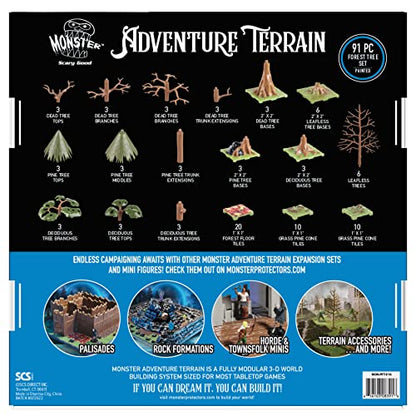 Monster Adventure Terrain 3D Interchangeable Builder System - 91pc Painted Forest Tree Set w Base - Build Modular Worlds in a Snap & Elevate Your Campaign - Compatible with DND Dungeons & Dragons - color: Forest Tree Set