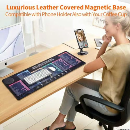 Wireless Charging Mouse Pad with Phone Holder Gaming Mousepad Desk Mat 15W Qi Fast Charging Pad Ultra-Smooth Surface Non-Slip Extended Premium Black Computer Keyboard Mat for MacBook PC Laptop - color: Holder -Charging