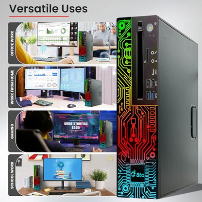 BTO RGB Gaming Desktop PC – Intel i5 8th Gen Processor – 16GB Ram – 512GB SSD – GeForce GT 1030 DDR5 – 22 inch Monitor – WiFi – Windows 11 Pro – Computer Tower for PC Gamer (Renewed)