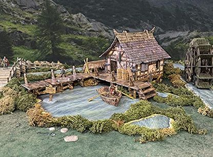 Battle Systems BSTFWE004 Fantasy Terrain Lake House - 28mm Fantasy Multi Level Buildings Modular 3D Scenery - style: Lake House