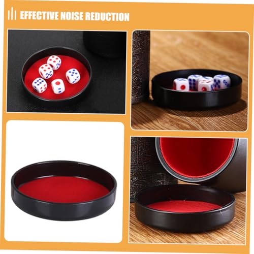 5pcs Dice Cup Base Plate Plush Leather Lid Dice Transport Cup Lid Storage Case for Ktv Game