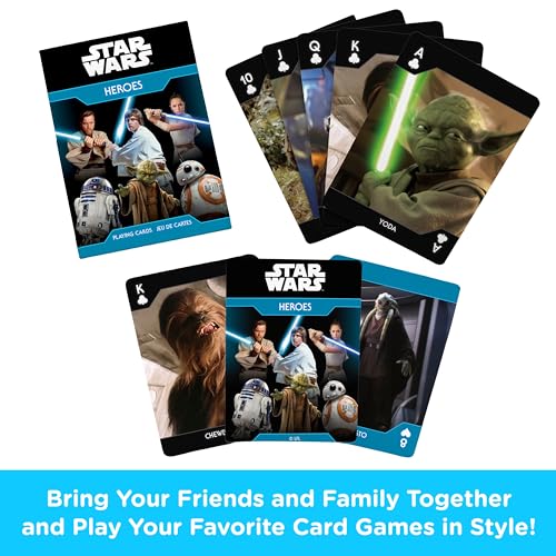 Aquarius Star Wars Playing Cards - Light Side Heroes Themed Deck of Cards for Your Favorite Card Games - Officially Licensed Star Wars Merchandise and Collectibles - Poker Size with Linen Finish - style: Light Side Heroes