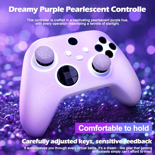Purple Glitter Anti-Slip Protective Silicone Cover Skin Grips for Xbox Series X/S Controller,8 PCS Glitter Thumb Grips Caps and 2 Grips Caps. - color: Glitter Purple