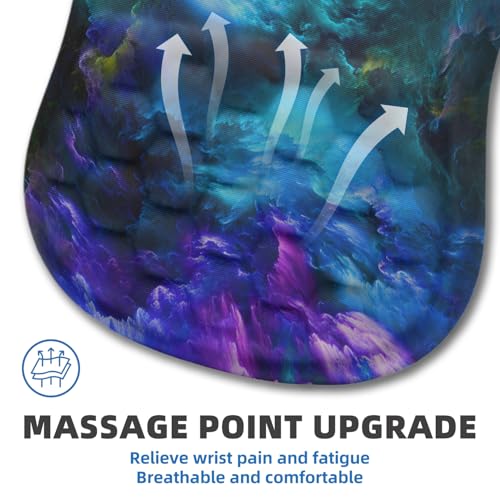 Ergonomic Mouse Pad Wrist Rest | Carpal Tunnel Pain Relief Wrist Support Mousepad with Massage Bulge Memory Foam (Nebula, 11.8x7.9 in) - color: Nebula