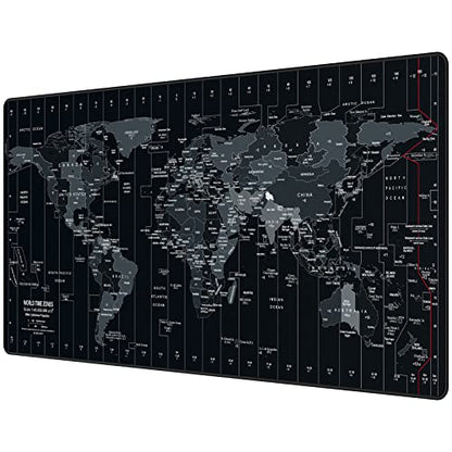 JIALONG Large Gaming Mouse Pad Extended Desk Mat XXL Mousepad with Non-Slip Keyboard Pad for Office Laptop, Computer and PC - 35.4 x 15.7 inches World Map - color: World Map