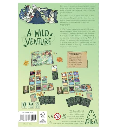 A Wild Venture Board Game | Adventure Strategy Game with 100+ Unique Cards, Fast-Paced Gameplay for Kids & Adults, Ages 10+, 2 Players, 40-60 Mins