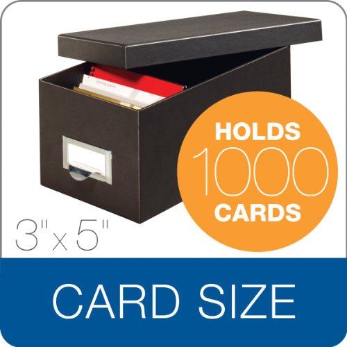 Globe-Weis/Pendaflex Fiberboard Index Card Storage Box,3 x 5 Inches,Solid Black (3X5BLA),(Pack of 6) - color: Solid Black, size: 3 x 5 (Pack of 6)