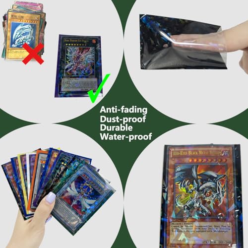 100 Count Purple Card Sleeve for Trading Cards, Perfect Fit Shiny MTG Card Sleeves, Holographic Card Sleeves Fit for Magic, Photocard, TCG, Baseball/Sports Cards, Yugioh Card, Game Card 66 * 91 mm - color: Purple