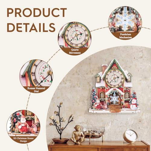 3D Wooden Puzzles for Adults-Christmas Clock Puzzle-Adult Crafts - color: Christmas Clock