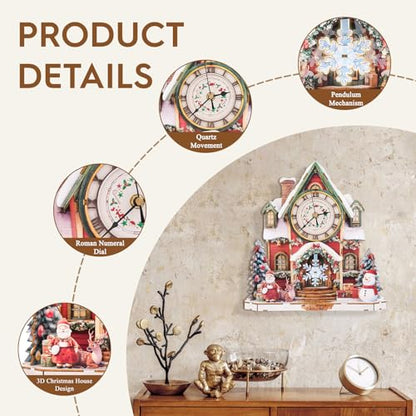 3D Wooden Puzzles for Adults-Christmas Clock Puzzle-Adult Crafts - color: Christmas Clock