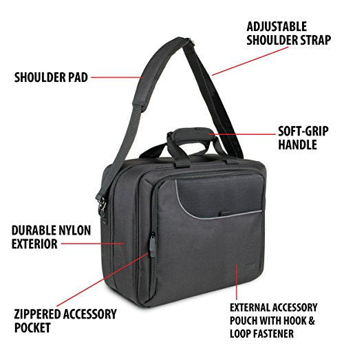 USA Gear Board Game Bag Fits Catan, Cards Against Humanity, Monopoly, Battleship, Sequence, Ticket to Ride & more - Board Game Storage Bag with Customizable Interior, Padded Shoulder Strap (Black) - color: Black