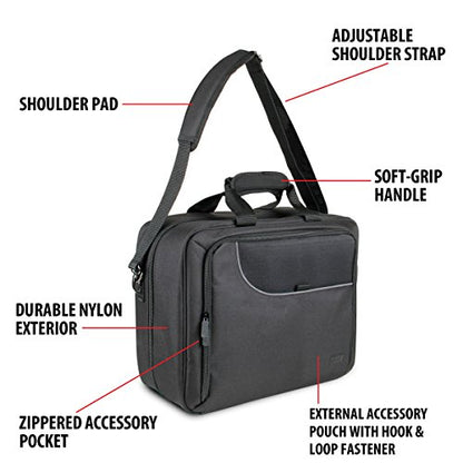 USA Gear Board Game Bag Fits Catan, Cards Against Humanity, Monopoly, Battleship, Sequence, Ticket to Ride & more - Board Game Storage Bag with Customizable Interior, Padded Shoulder Strap (Black) - color: Black