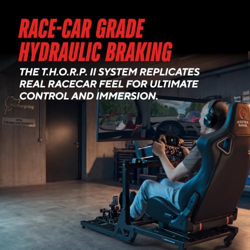 ASETEK SimSports Hydraulic Invicta S-Series T.H.O.R.P. II Sim Racing Pedals | Premium Pedals for Sim Racing | Adjustable and Customizable Pedal Arms for a Perfect Fit in Your Setup | PC Compatible - size: Invicta S-Series