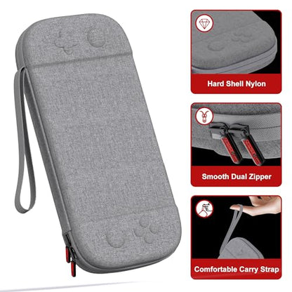 STARTRC GAMES Slim Carrying Case for Nintendo Switch 2 2025, Hard Shell Travel Case with 12 Game Card Slots, Portable Carry Bag for Switch 2 Console Gray - color: Gray