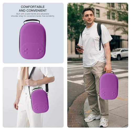 Hard Carrying Case Compatible with Oculus Meta 3/3S,VR Headset Elite Strap and Touch Controller Accessories Carry Case,Hard Shell Travel Storage Bag (Purple) - color: Purple