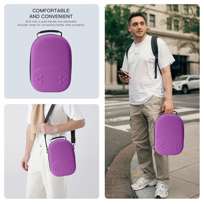 Hard Carrying Case Compatible with Oculus Meta 3/3S,VR Headset Elite Strap and Touch Controller Accessories Carry Case,Hard Shell Travel Storage Bag (Purple) - color: Purple
