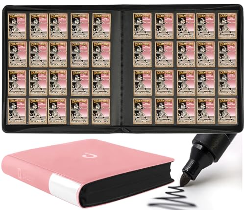 Premium 2000 Pocket Card Binder - 20 Pocket Trading Card Binder with Sleeves Fits 2000 Cards, Ringless Card Album for TCG - Model A，Light Pink - color: 20P - Light Pink