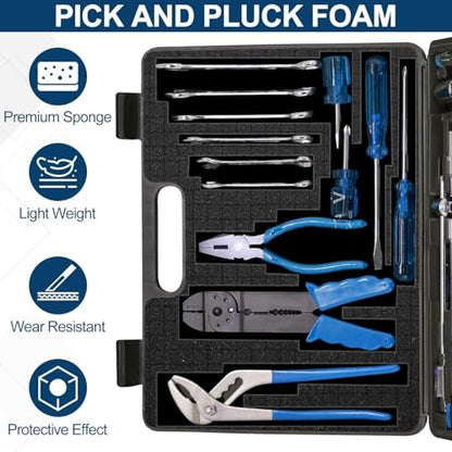 4 Pcs Pick and Pluck Foam Sheets 16" L x 12" W x 1" T Polyurethane Pick Apart Foam Inserts Pads with Bottom Use for Camera, Interlocking Case, Tool Box, Board Box, Storage Drawer, Black - size: 1 Sizes - 4 Pcs -16 x 12 x 1 Inches