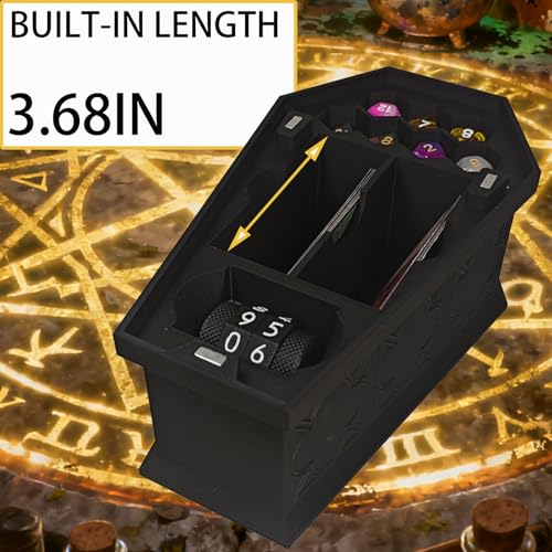 Premium Coffin Deck Box for MTG Commander, Vampire Edgar Markov Deck Box with Dice Storage & Life Counter, Holds 100 3.68 in Long Cards with Sleeve
