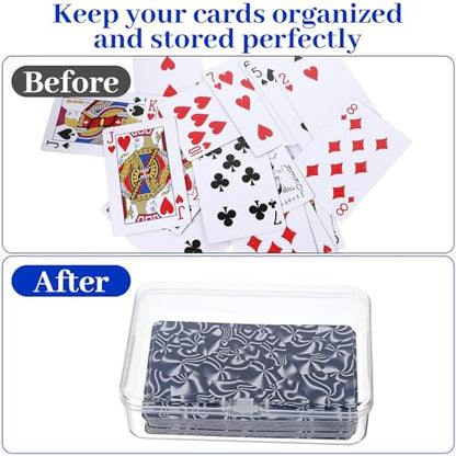 30pcs Plastic Playing Card Boxes,4.1 X 3 X 1 Inches Transparent Clip-On Playing Card Case,Trading Card Storage Box for Men Women Collecting and Classifying