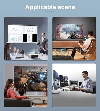 HDMI 2.1 Switch 3 in 1 Out, 4K@120Hz 8K@60Hz, Aluminum,48Gbps w/HDMI Cable | HDMI Splitter Switch supports 1080P@240Hz, Compatible with PS5, Xbox Series X, PC, Laptop and Gaming Consoles