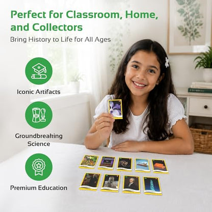 Parkside Curiosity Cards - Smithsonian Curations Flash Cards for Studying - 50 Collectible History Trading Cards - Educational Flashcards for Students, Teachers & Collectors - Made in USA